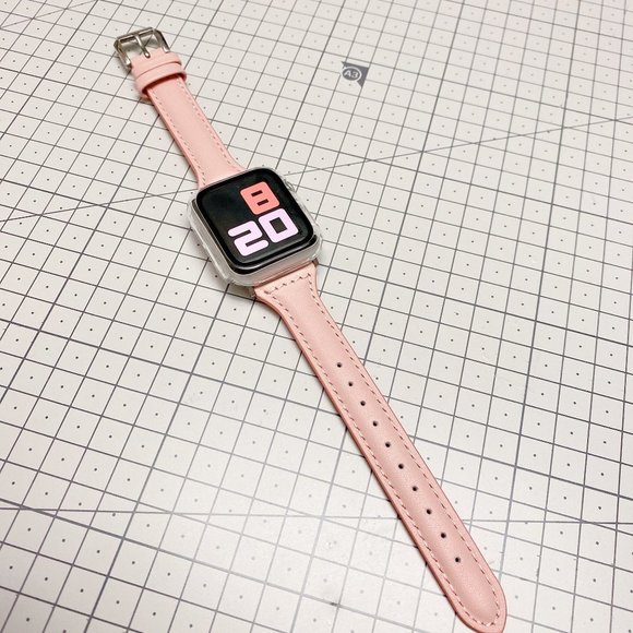 NEW[BAND] Slim PINK Strap Leather For Apple Watch - Picture 4 of 4